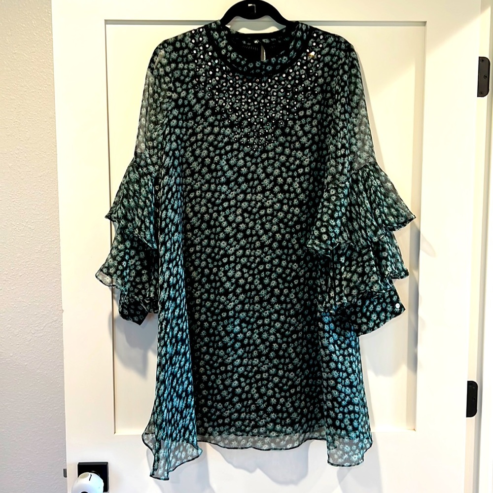 Anthropologie ruffle sleeve dress